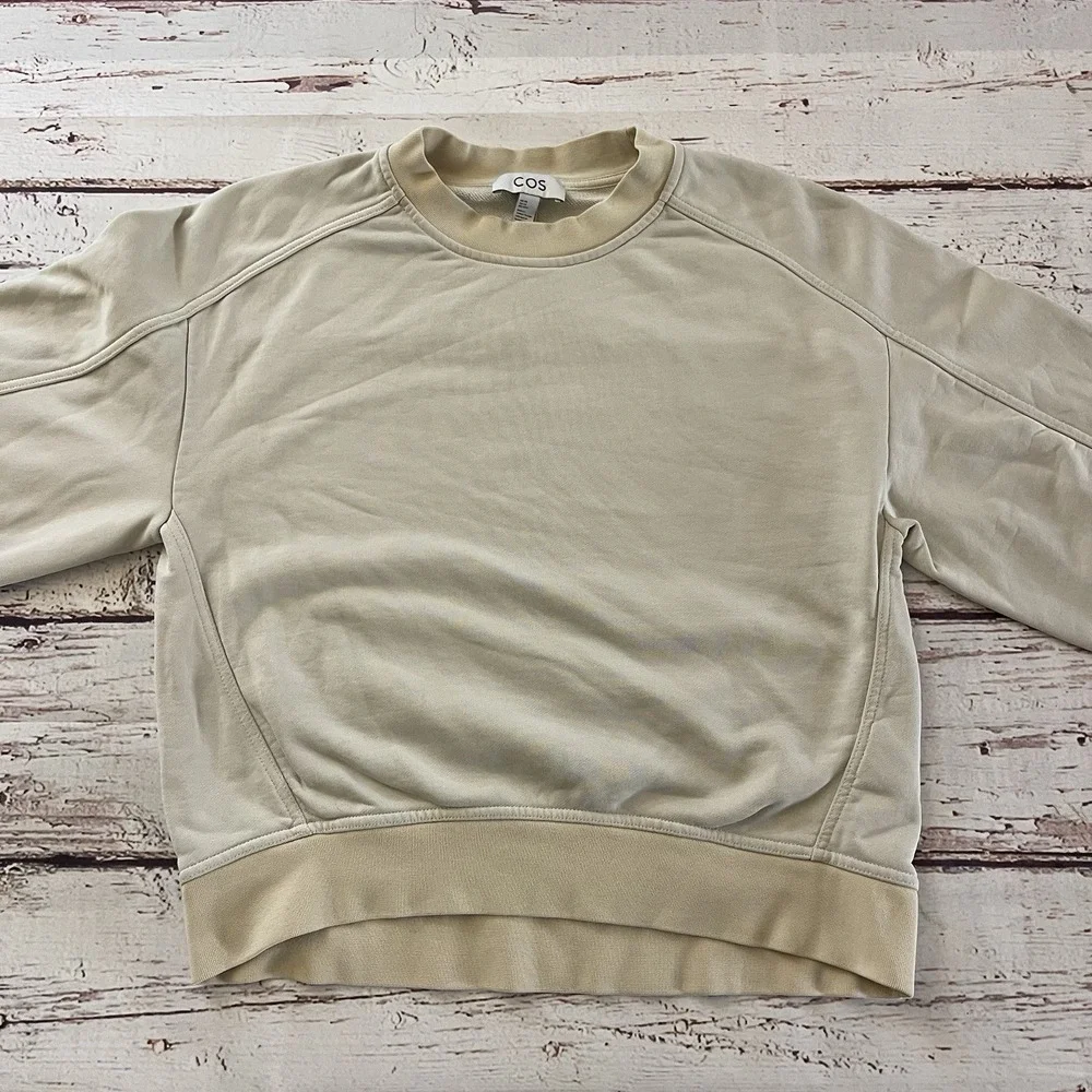 COS Jumper Sweater‎ Womens Beige Sweatshirt Crew Long Sleeve Pullover XS